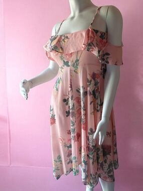 Elle Pink Floral One-Shoulder Sundress